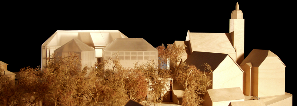 Modell der Entwürfe zur Schloßberg-Bebauung Modell der Entwürfe zur Schloßberg-Bebauung